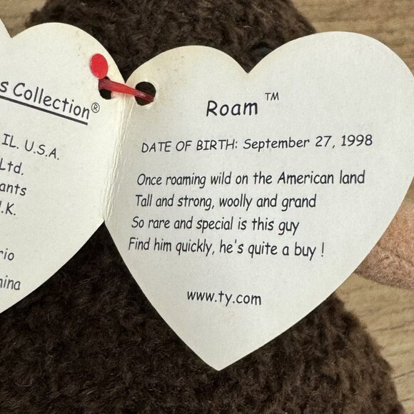 1998 Ty Original Beanie Babies ROAM The Bison w/Tags - Picture 12 of 12